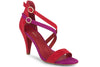 Klub Nico Arden sexy colorblock sandal in rich red and magenta colors is stunning.  A great mid heel sandal that is feminine and comfortable