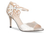 silver wedding shoe with low heel