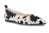 cow print pointed toe flat shoe